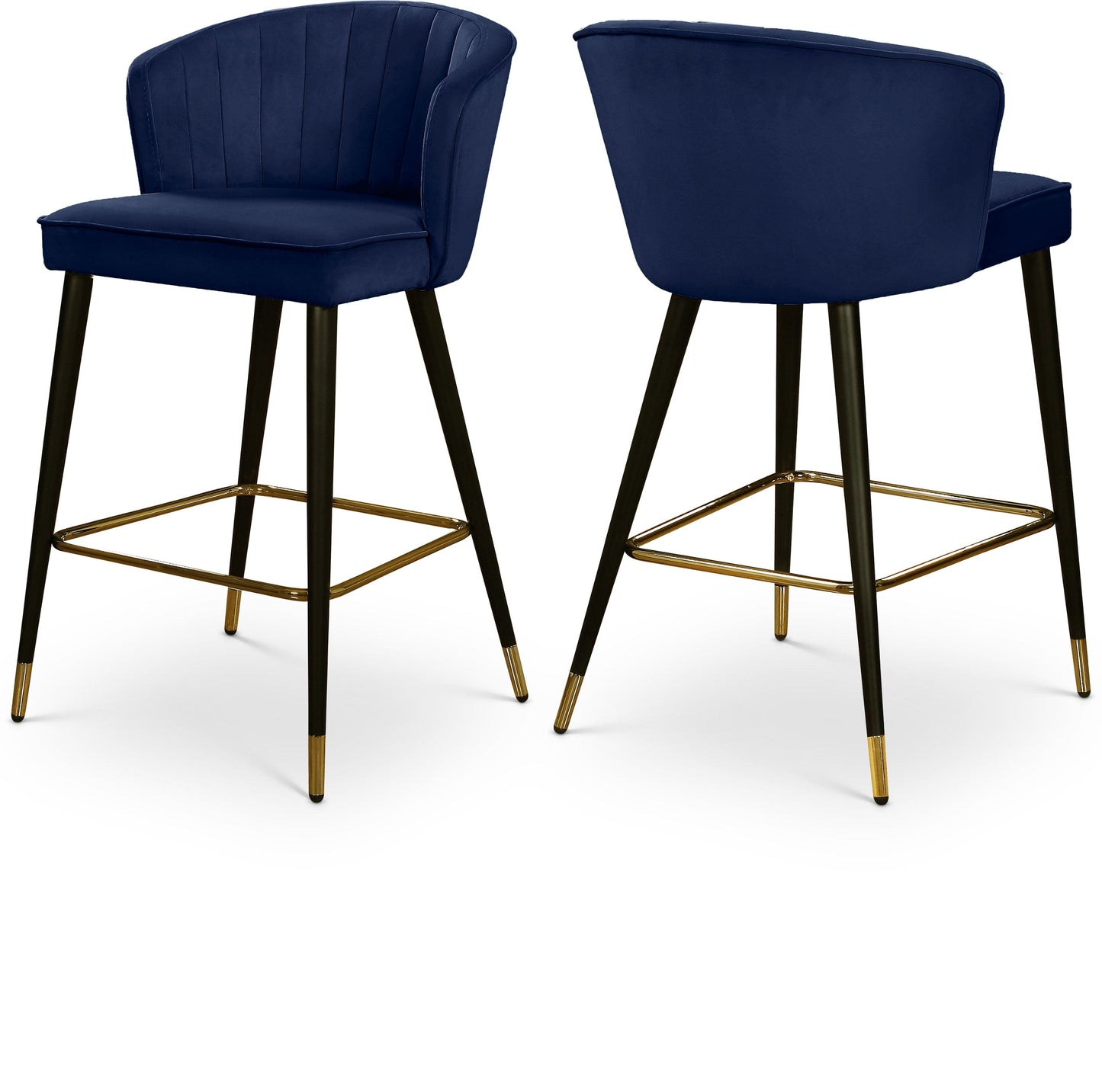 Cassie Velvet Upholstered Counter Stool (Set of 2)
