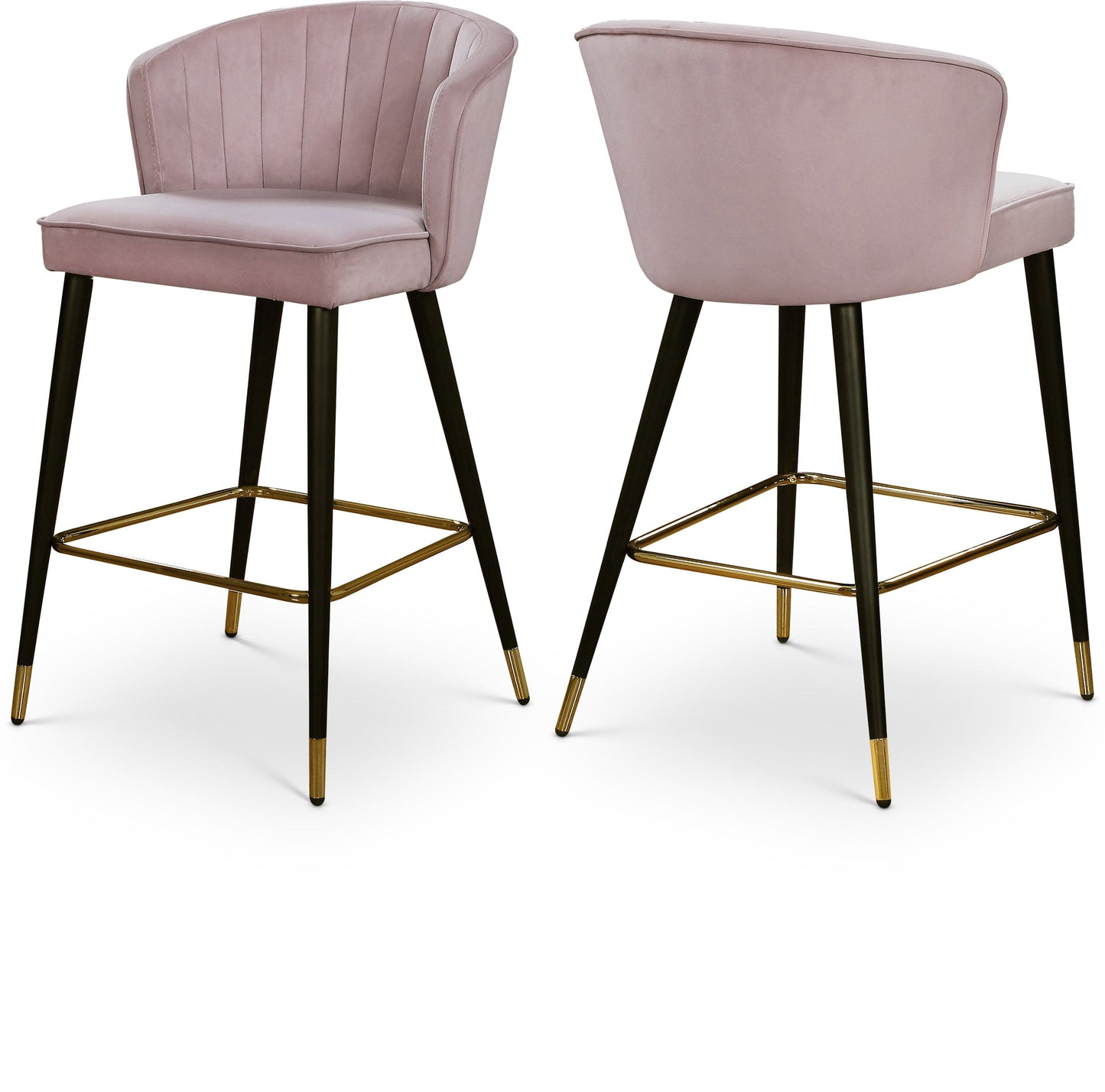 Cassie Velvet Upholstered Counter Stool (Set of 2)