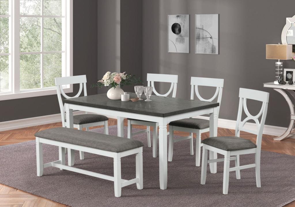 Alpha – 6pcs Table set – White / Gray