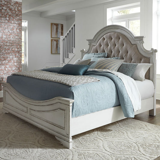 Magnolia Manor upholstered Queen Bed Antique White