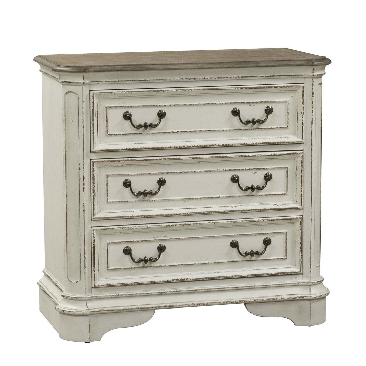 Magnolia Manor 3 Drawer Bedside Chest w/ Charging Station