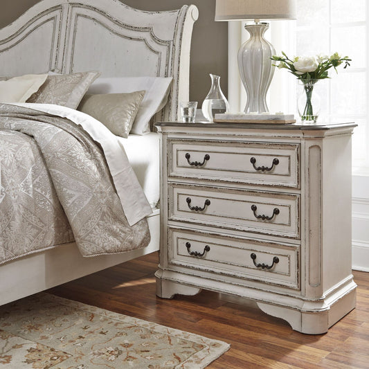 Magnolia Manor 3 Drawer Bedside Chest w/ Charging Station