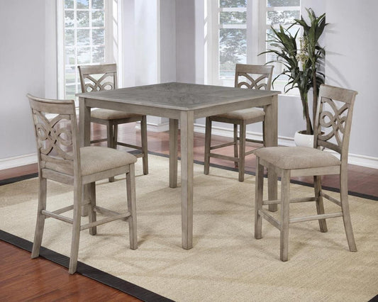 Bradford – 5 Piece Pub Set – Gray