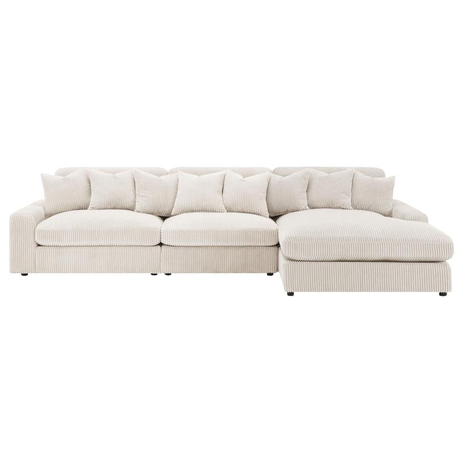 Blaine 3-Piece Upholstered Reversible Chaise Sectional Sofa sand