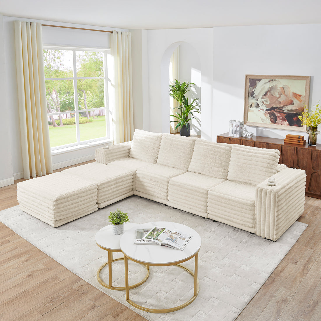 Nuve Compressed sectional (Cream)
