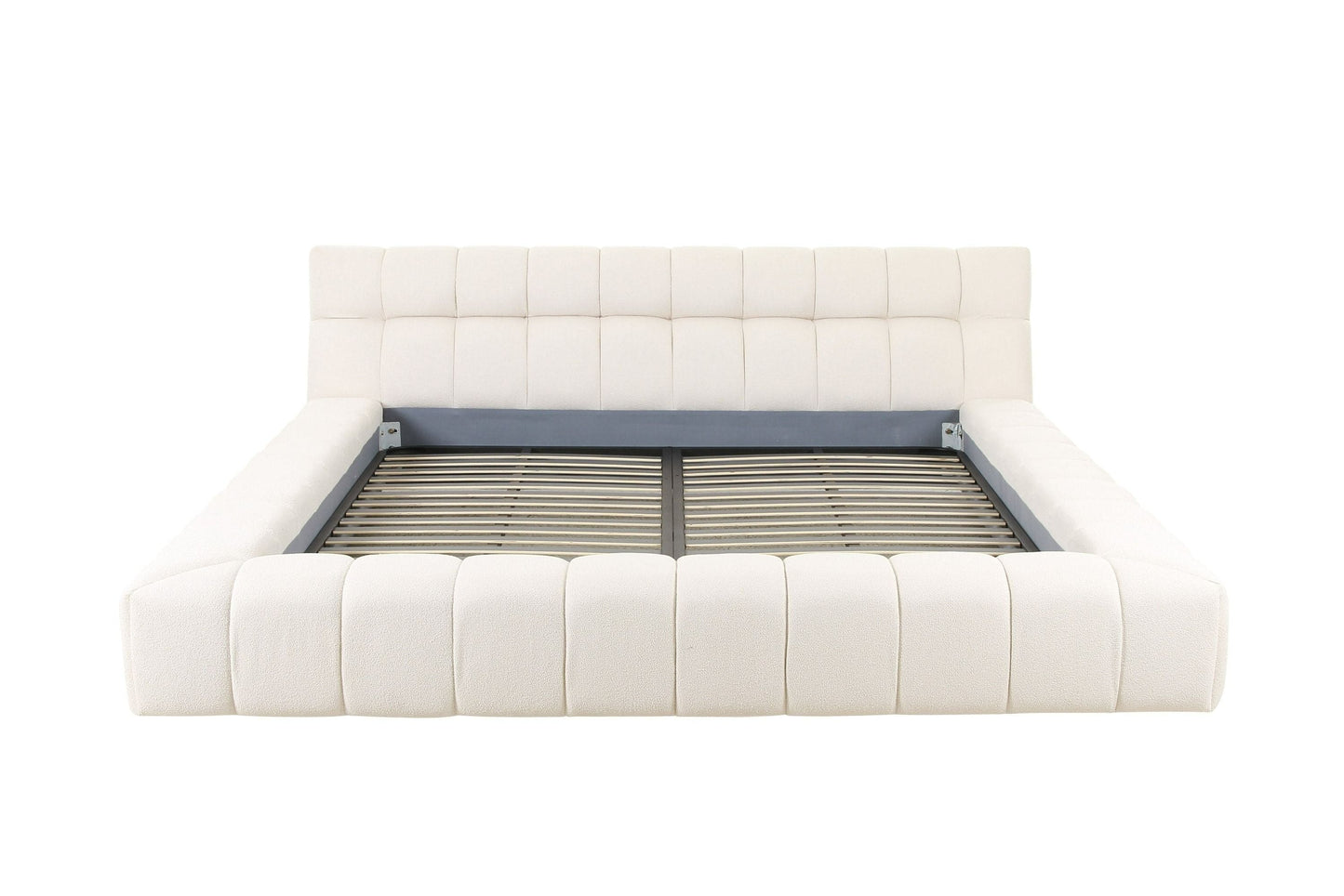 Divani Casa Tyree - Modern Tufted Off-White Fabric Bed