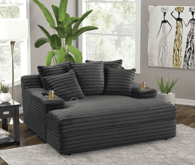 4800 Chaise Lounge charcoal 66”wide