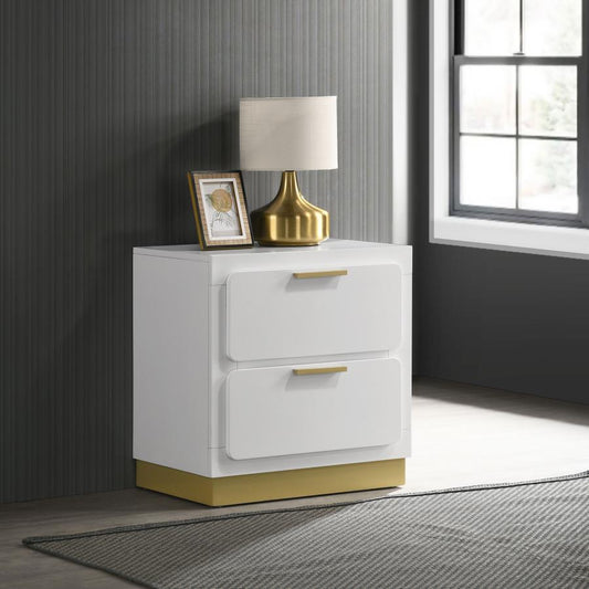 CARAWAY 2-DRAWER NIGHTSTAND WHITE
