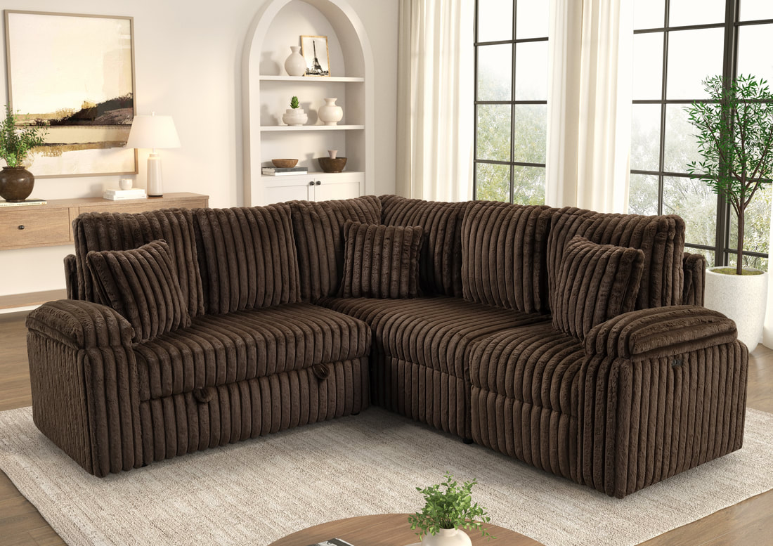 AMIRI Chocolate Power Sectional With Pull-Out Bed **NEW ARRIVAL** (Copy)