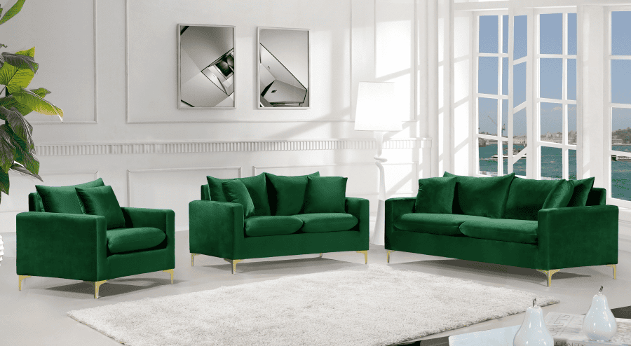 Naomi Green Velvet Sofa & Loveseat