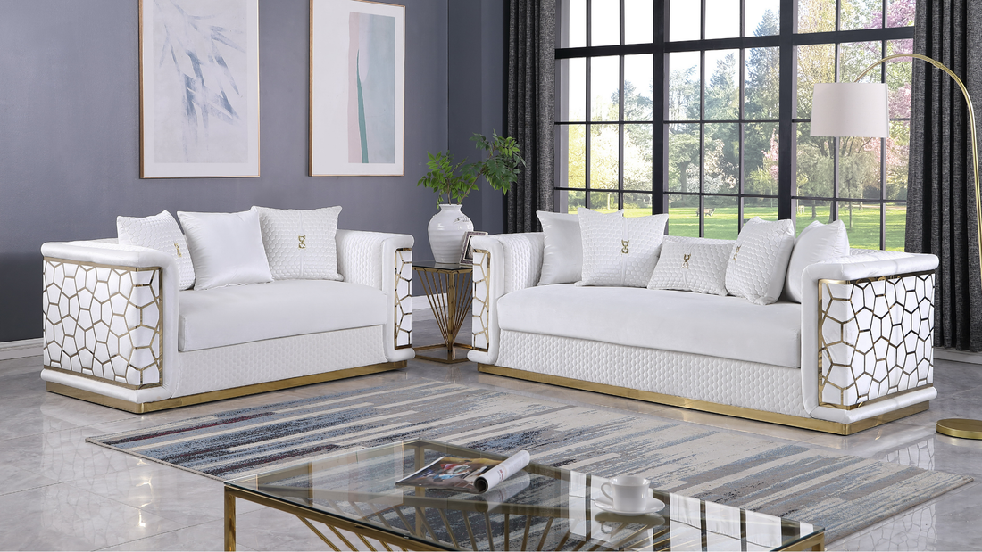 Stella Living Room Set (WHITE)