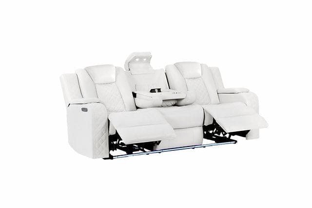 Eclipse 3pcs white Power Reclining Sofa, Loveseat and Recliner