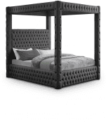 Royal One Canopy Velvet Queen Bed