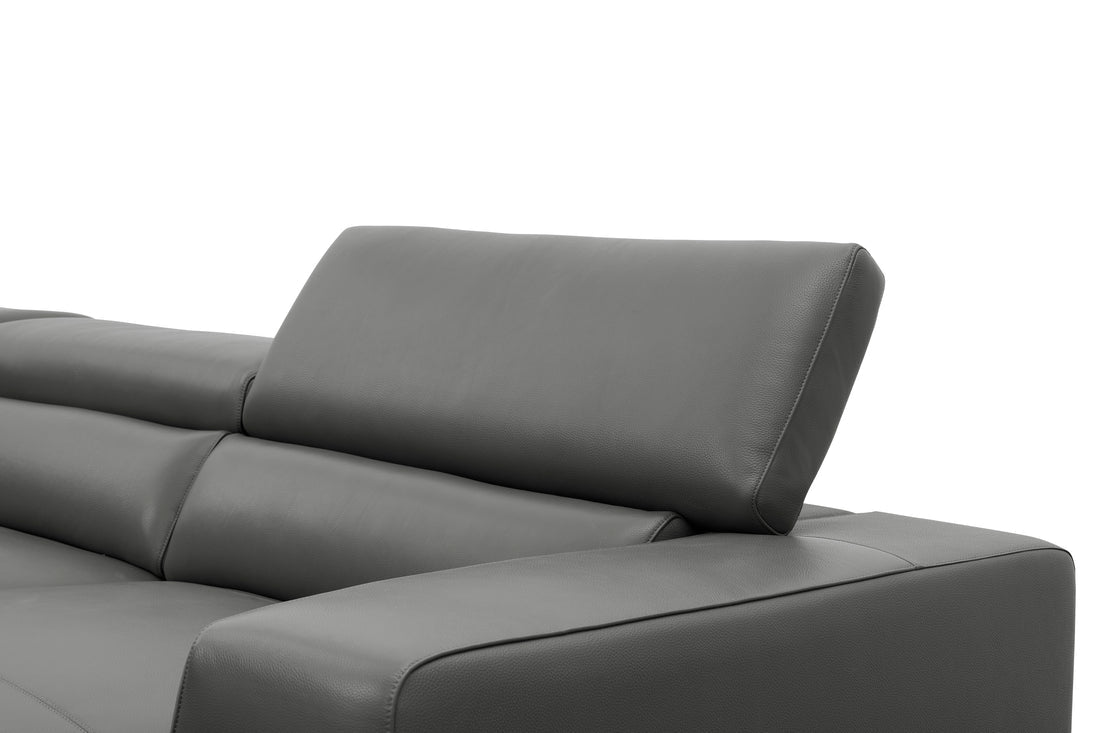 Nella Sectional Sofa | Italian Leather Match Dark Gray