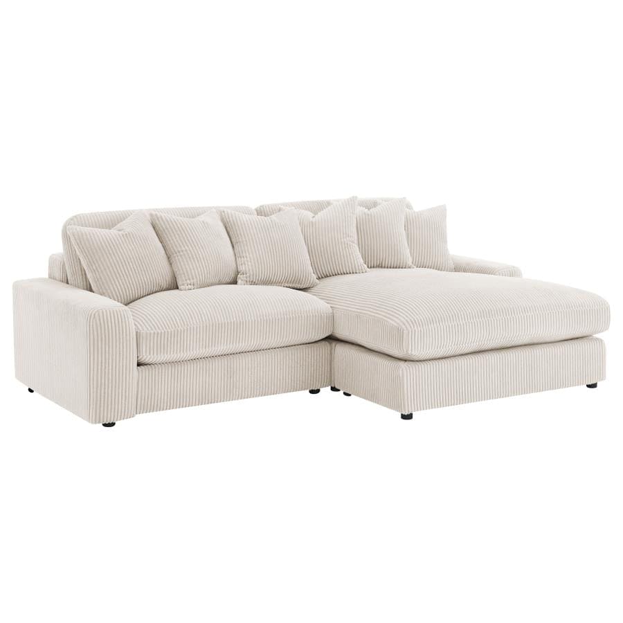 Blaine 2-Piece Upholstered Reversible Sectional Sand