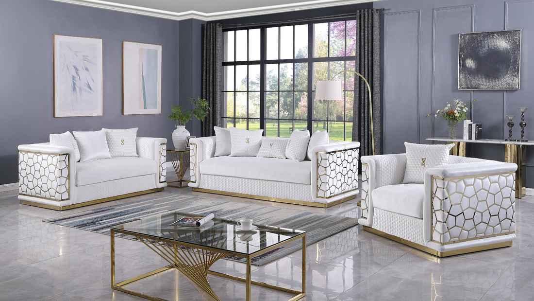 Stella Living Room Set (WHITE)
