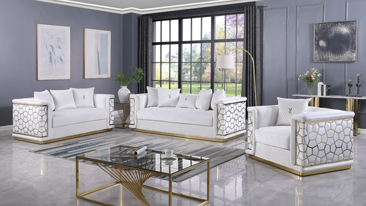 Stella Living Room Set (WHITE)