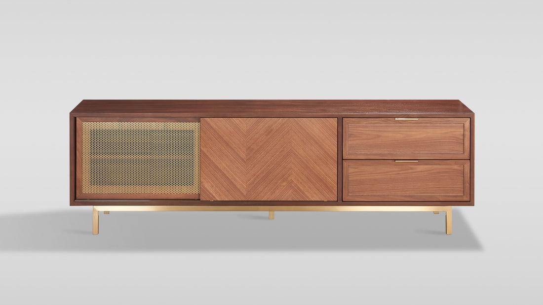 Milana TV Console (Walnut Gold)