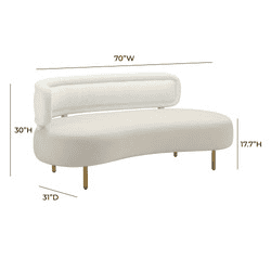 Tischa Cream Boucle & Grey Velvet Sofa