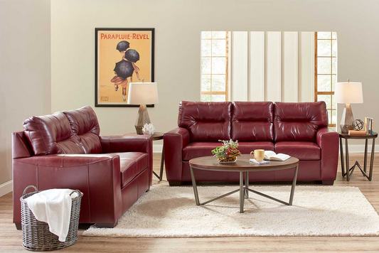 2pcs Soft Touch Crimson Living Room Set