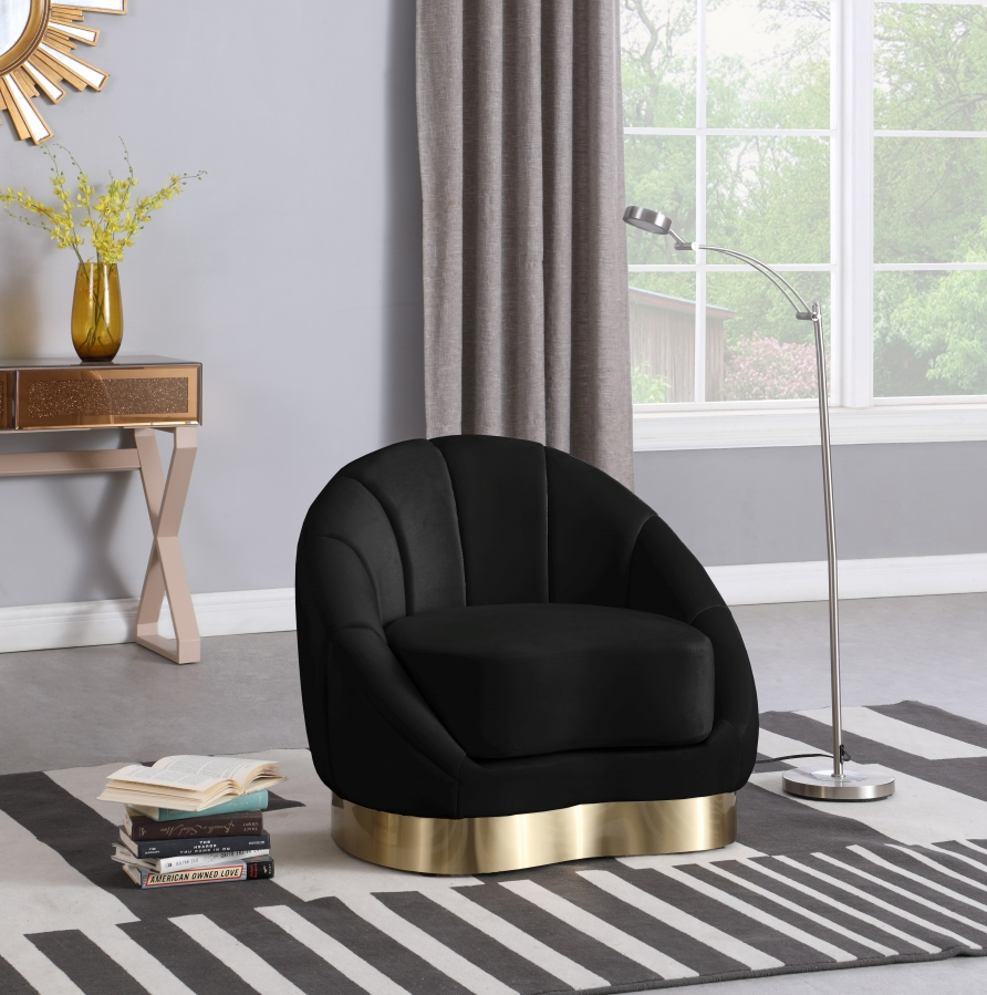 Shelly Velvet Upholstered Chair Black
