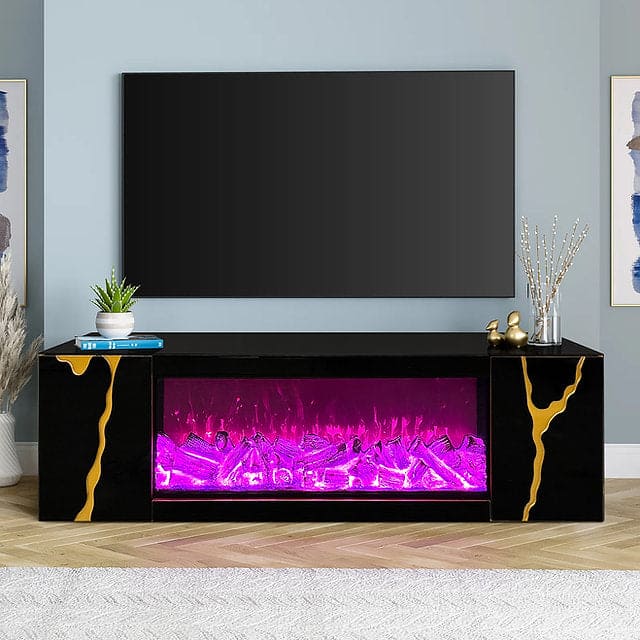ROSA TV STAND BLACK/GOLD