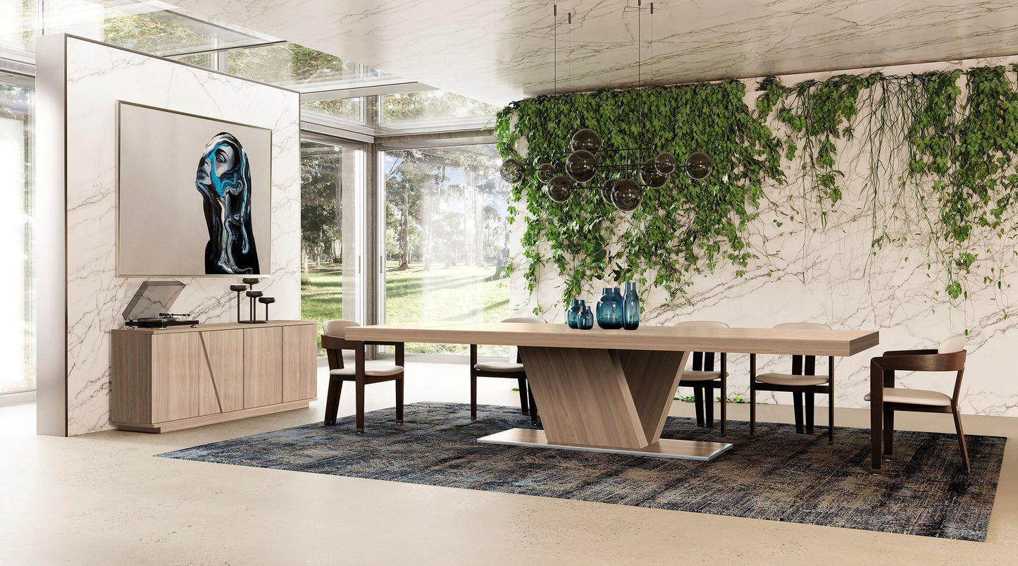 Victoria - Italian Modern Walnut Caracalla Extendable Dining Table