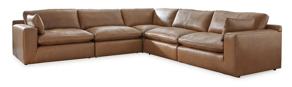 Emilia 5-Piece Leather Modular Sectional