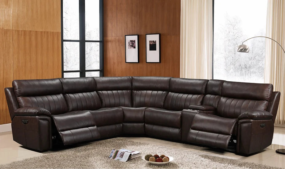 Fresno POWER Sectional Brown