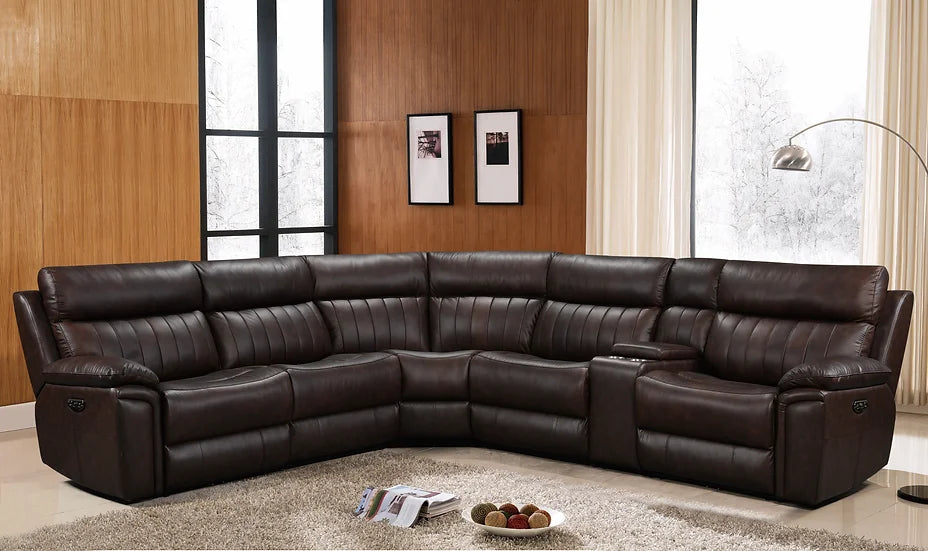 Fresno POWER Sectional Brown