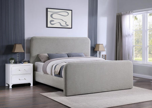 Wren Upholstered King Panel Bed Grey