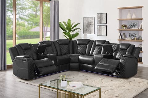 S3480 Eclipse Black power reclining sectional