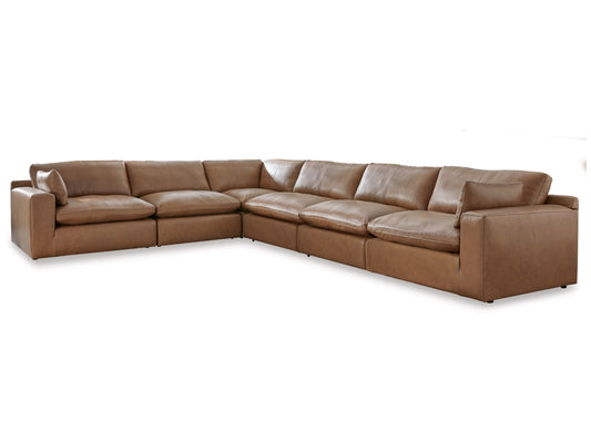 Emilia 6-Piece Leather Modular Sectional