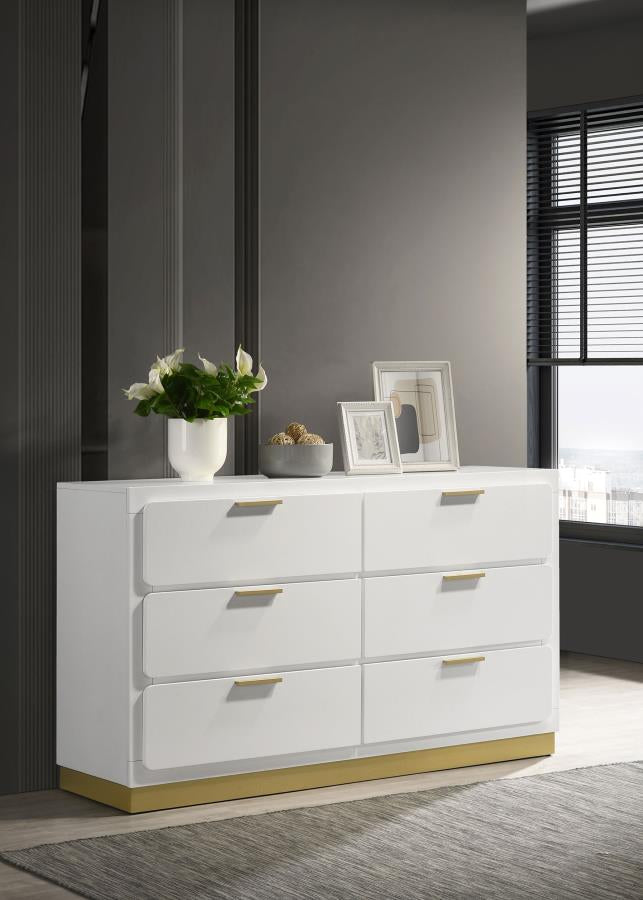 CARAWAY 6-DRAWER DRESSER WHITE