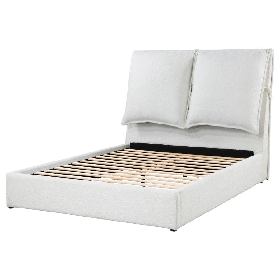 Gwendoline Upholstered Panel Bed White E KING BED