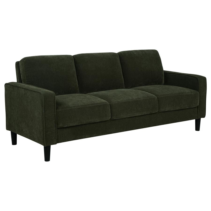 RUTH 3-PIECE FABRIC UPHOLSTERED TRACK ARM SOFA MATCHA GREEN