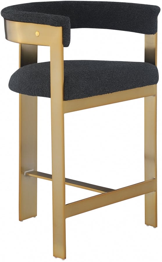 Romeo Boucle Black Fabric Bar / 2 Counter Stools