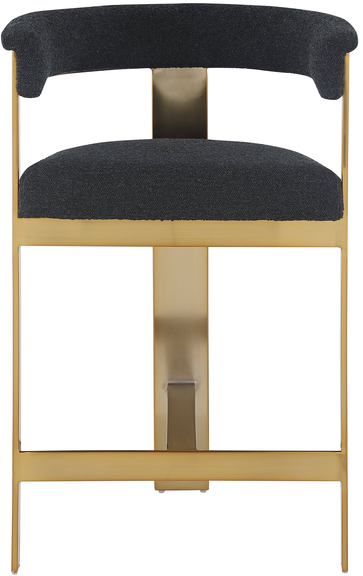 Romeo Boucle Black Fabric Bar / 2 Counter Stools