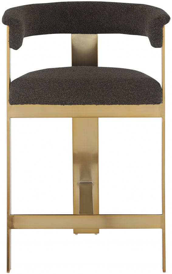 Romeo Boucle Brown Fabric Bar / 2 Counter Stools