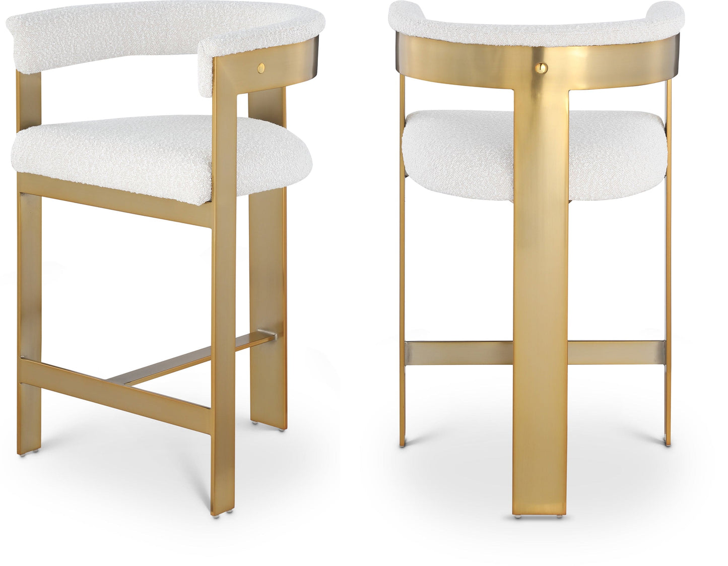 Romeo Boucle Cream Fabric Bar / 2 Counter Stools