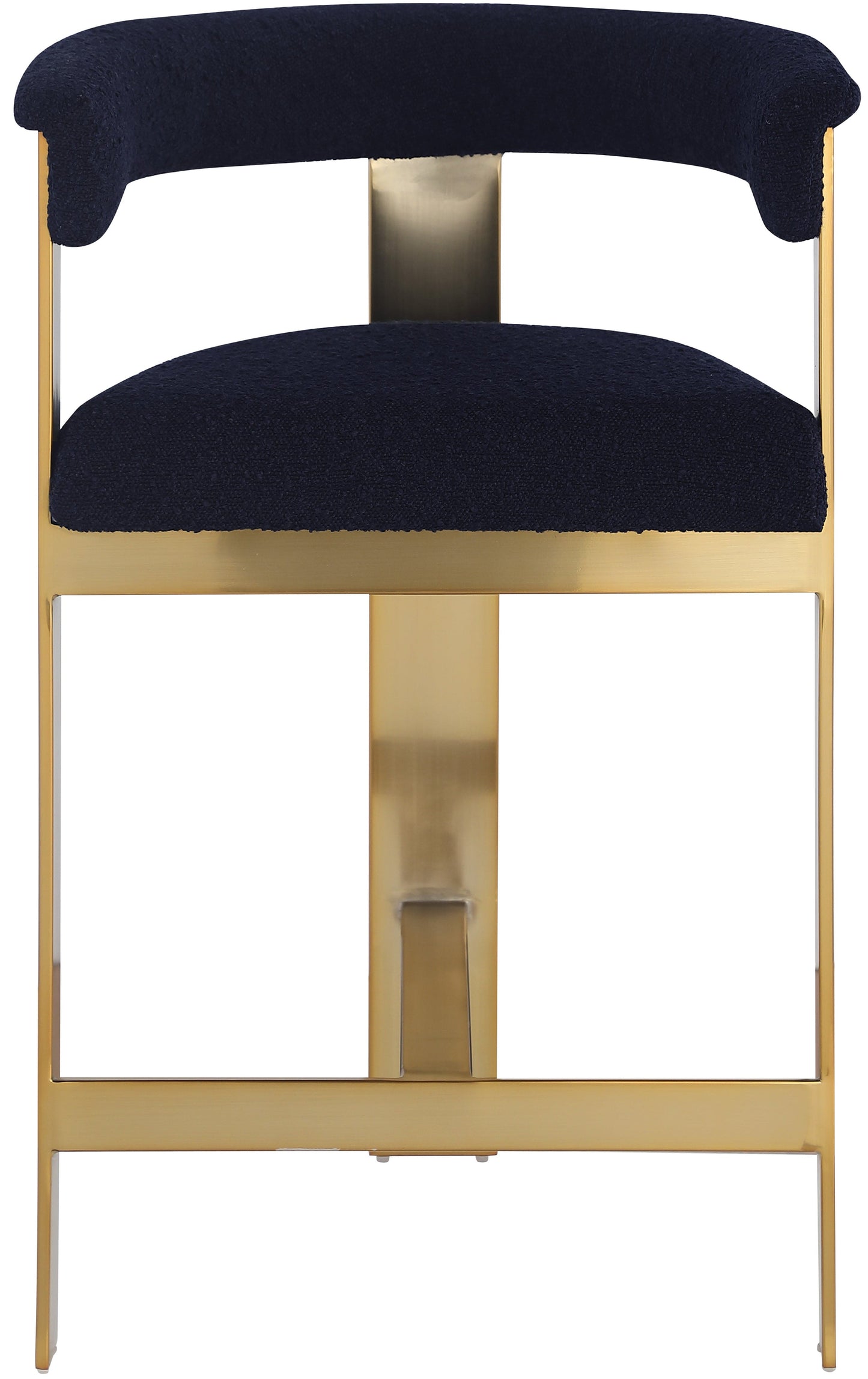 Romeo Boucle Navy Fabric Bar / 2 Counter Stools