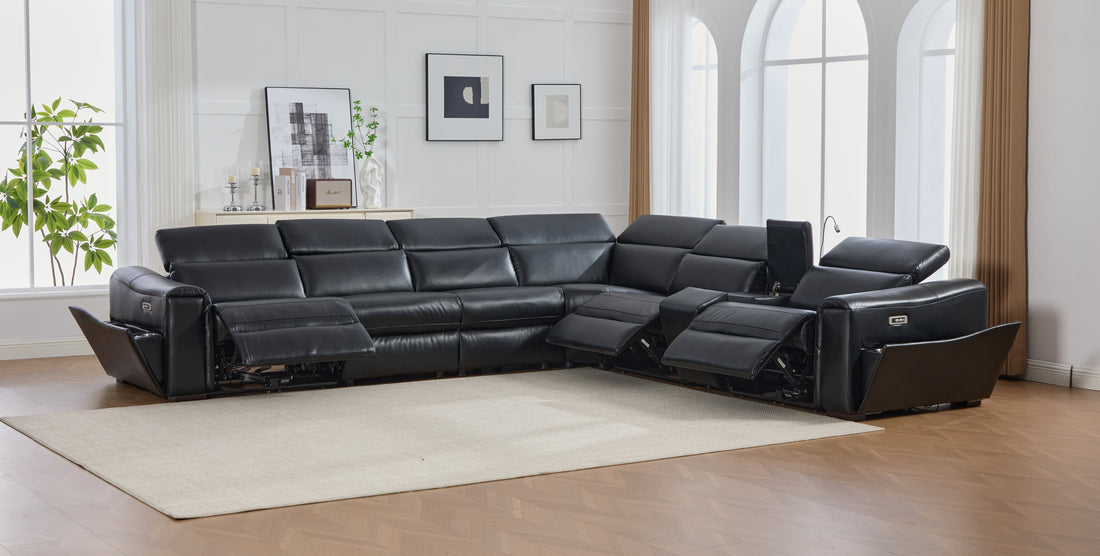 Divani Power Reclining Sectional (Black)