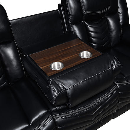 Lucky 3Pcs Reclining Set, LED, Bluetooth, Speakers Black
