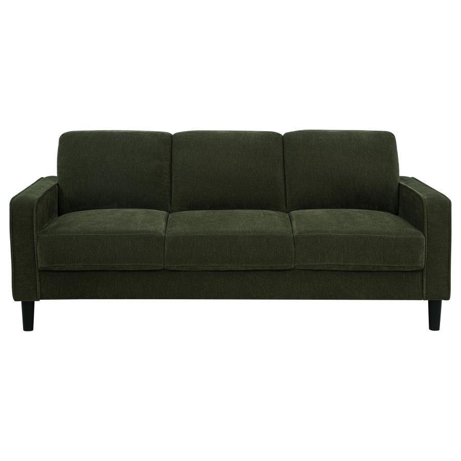 RUTH 3-PIECE FABRIC UPHOLSTERED TRACK ARM SOFA MATCHA GREEN