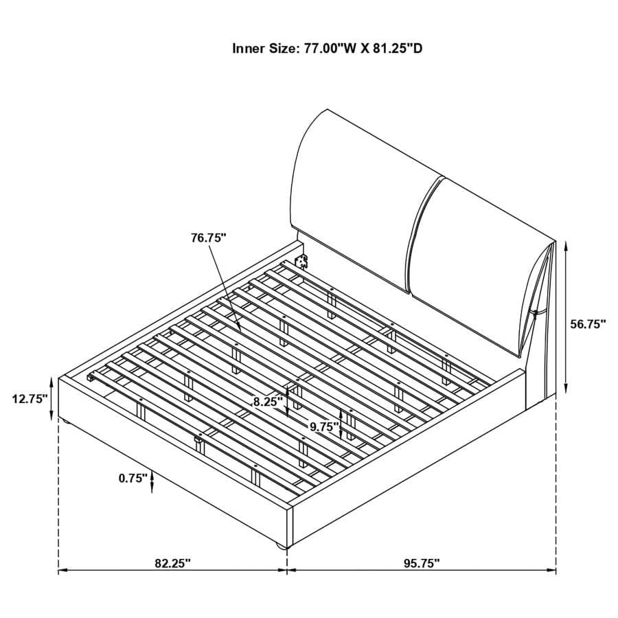 Gwendoline Upholstered Panel Bed White E KING BED