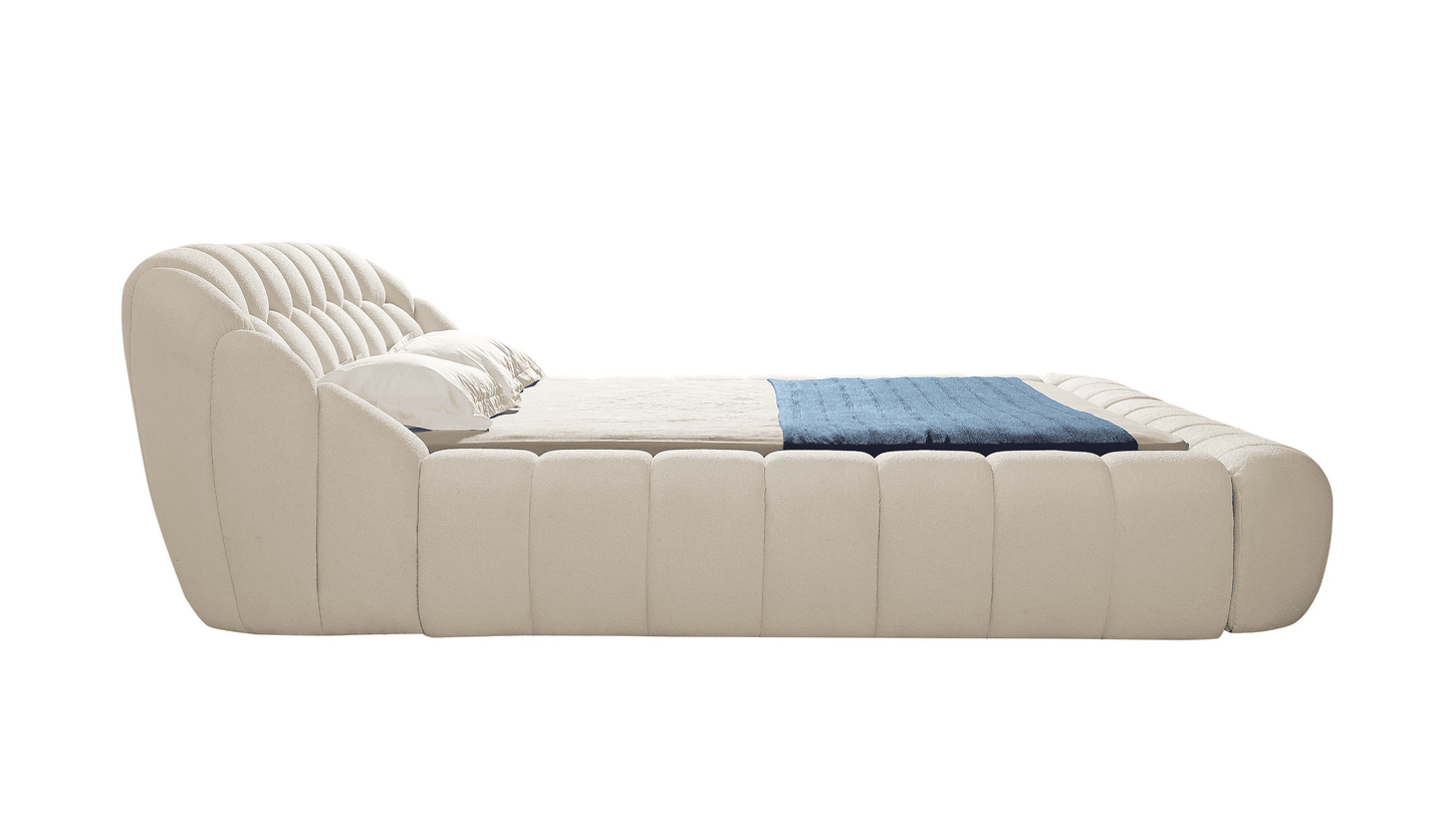 Divani Casa Yolonda - Modern Off-White Fabric Bed