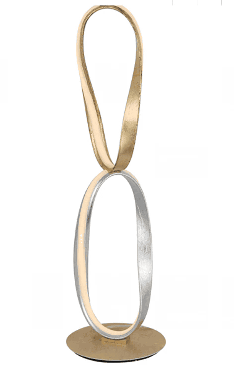 PRAGUE CHROME & GOLD TABLE LAMP // NATURAL WHITE LED STRIP & TOUCH DIMMER