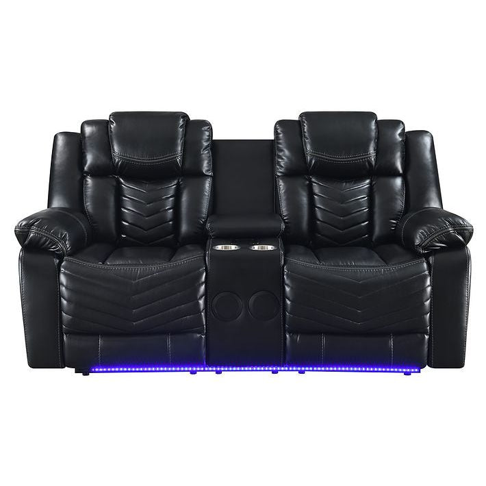 Lucky 3Pcs Reclining Set, LED, Bluetooth, Speakers Black