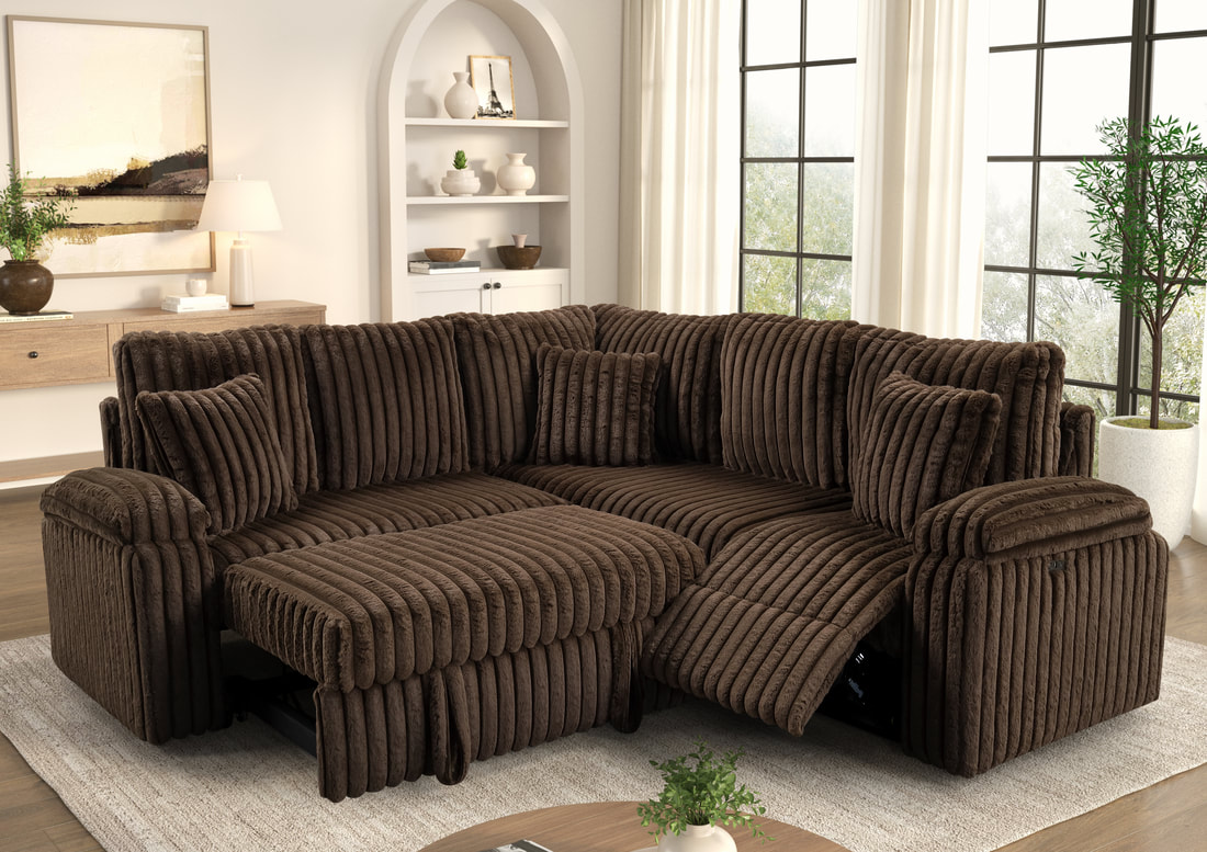 AMIRI Chocolate Power Sectional With Pull-Out Bed **NEW ARRIVAL** (Copy)