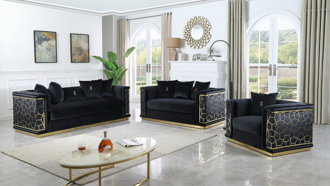 Stella Living Room Set (Black)